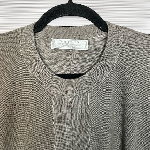 SHIRIN Scotland Cashmere Silk Tunic Long Sweater Gray Lightweight Split Front S - Picture 4 of 12